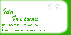 ida freiman business card